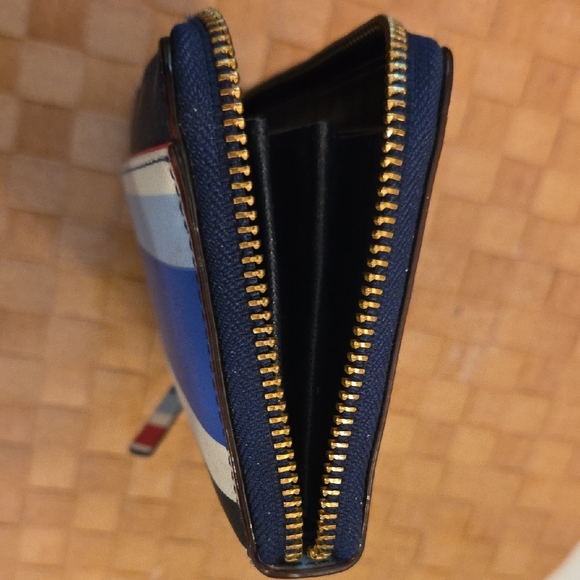 Kate Spade Blue Wallet with Red and White Stripes - Picture 8 of 9